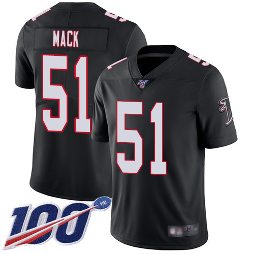 Atlanta Falcons Limited Black Men Alex Mack Alternate Jersey NFL Football 51 100th Season Vapor Untouchable